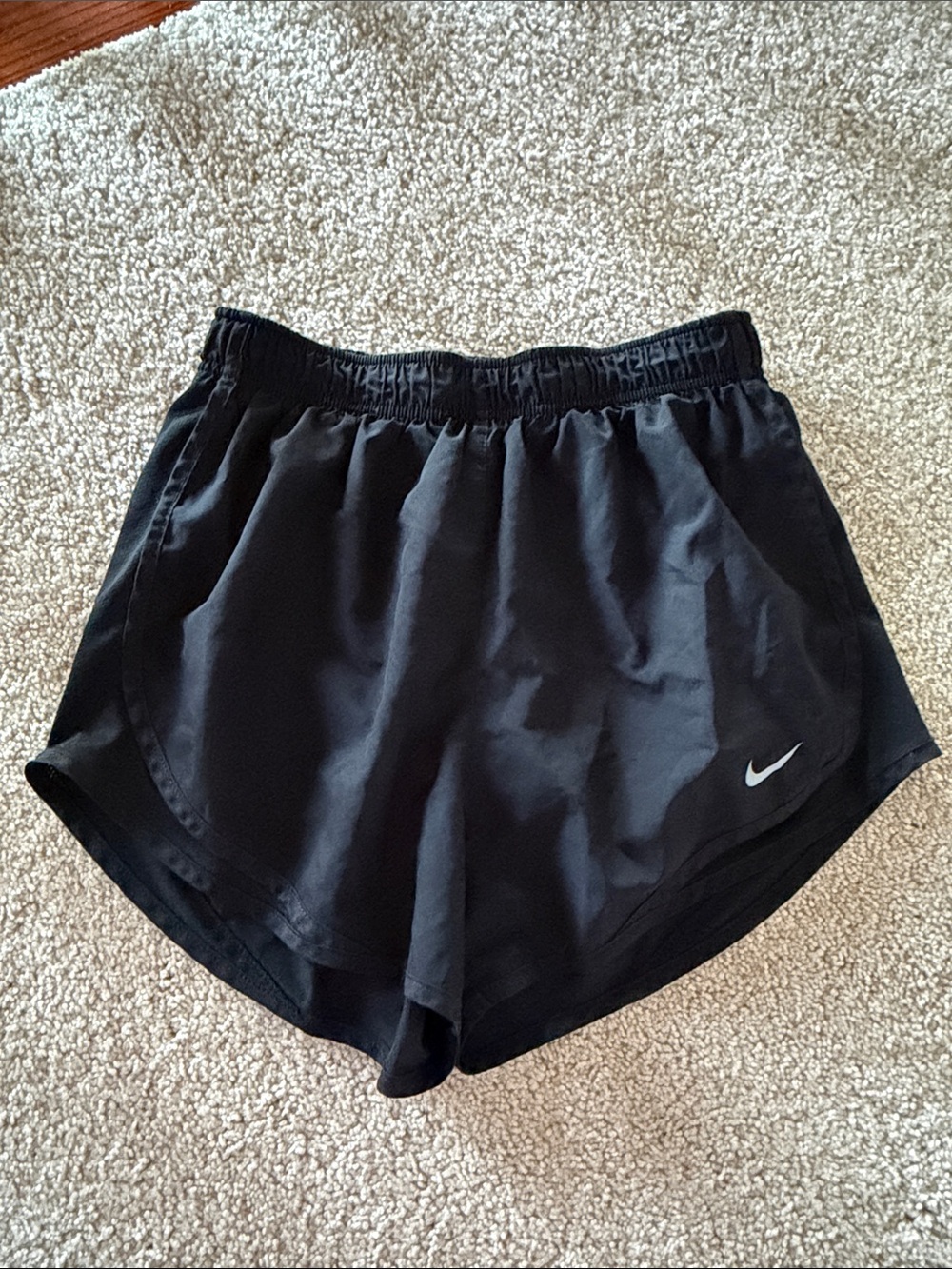 Nike Black Women's Athletic Shorts with White Swoosh